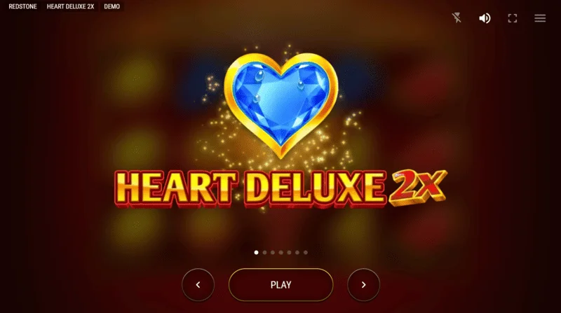 Heart Deluxe 2x – peamenüü ja sloti avakuva