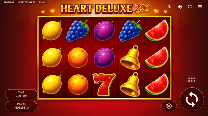Heart Deluxe 2x – mänguekraan 5x3 rullikutega