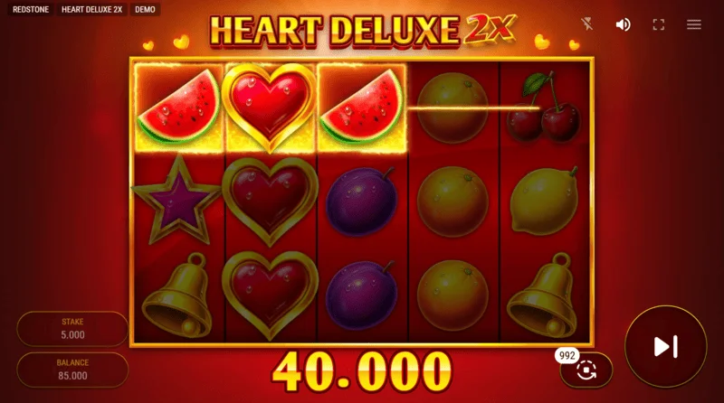 Heart Deluxe 2x – võidukombinatsioon Wild-sümboliga rullikul